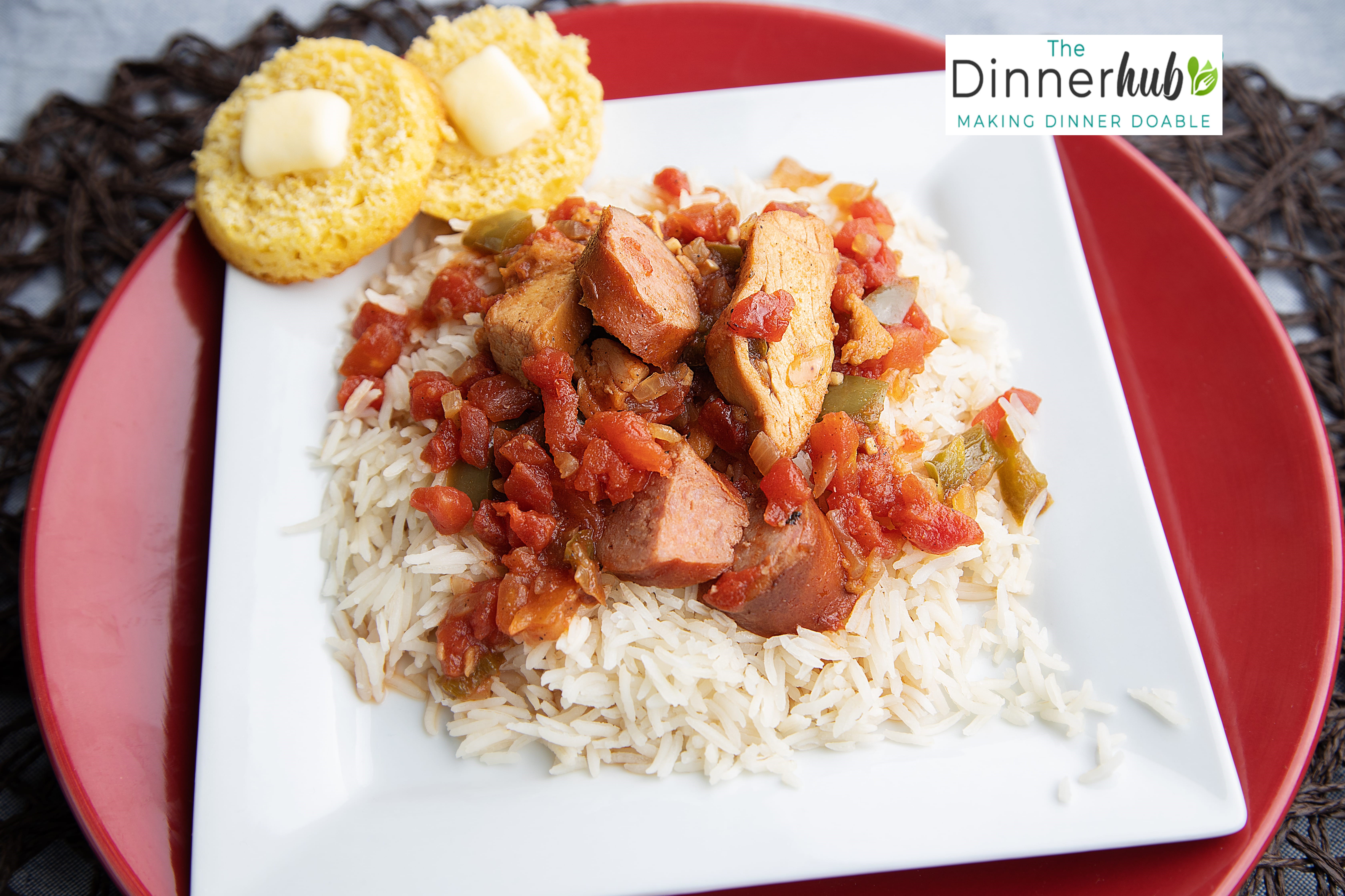 Chicken & Sausage Jambalaya w/ Honey Cornbread